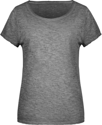 Produktbild von Ladies' Slub-T Damen T-Shirt im Vintage-Look graphite, Gr. M