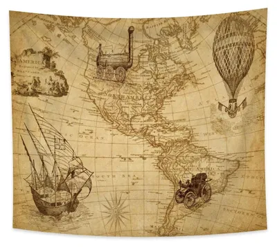 Productafbeelding van Omgoods - Wereldkaart Wandtapijt 180 x 160 cm voor Decoratie