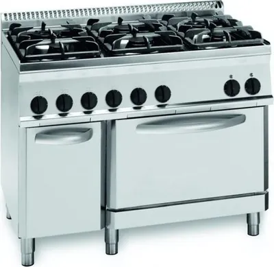 Image de Cuisinière à gaz KBS 37 kW, 6 brûleurs, four à gaz, 1050 x 700 x 850 mm, veilleuse