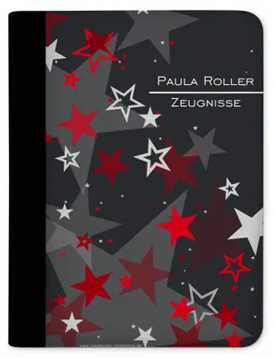Produktbild von Zeugnismappe, Dokumentenmappe, Ordner A4, Sterne Rot