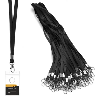 Productafbeelding van 50 Stuks Sleutelband Zwart, 45 cm Lanyard