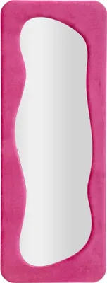 Zdjęcie produktu dla Lustro ścienne z aksamitną ramą 160x60x4 cm Theodor - Fucsia