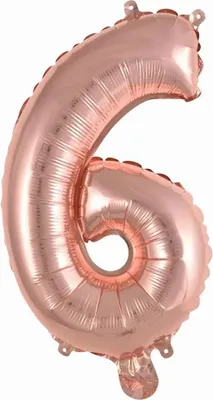 Immagine prodotto di amscan® 9909694 Folienballon Mini Zahl 6 - 35 cm, rosa
