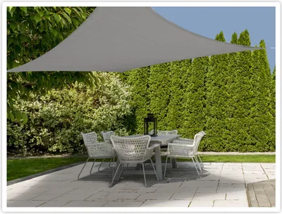 Produktbild von Sonnensegel 5x5m Sonnenschutz viereckig inklusive Befestigungsseilen UV Schutz UPF 50+ grau
