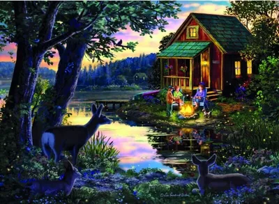 Obrázok produktu pre Drevené puzzle Večer v Lakehouse L, Drevené mesto, 505 dielikov