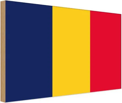 Produktbild von vianmo Holzschild 12x18 cm des Tschad Chad Flagge Fahne Wappen