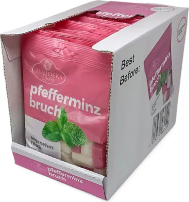 Produktbild von LÜHDERS - Pfefferminzbruch Voller Karton 14 x 155g im Sparpack