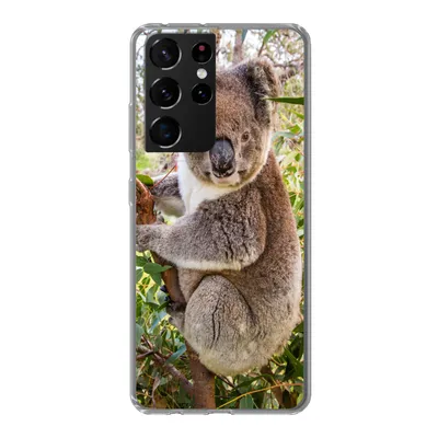 Produktbild von MuchoWow® Handyhülle Schutzhülle Hülle für Samsung Galaxy S21 Ultra Koala - Baum - Blätter - Kinder - Jungen - Mädchen Silikon Softcase Handy Hülle - Mobiltelefon