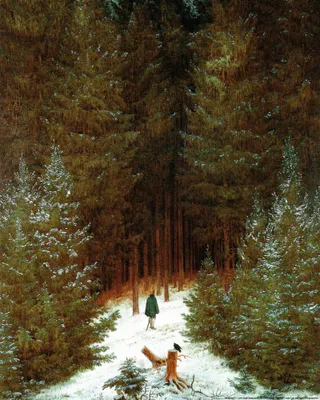 Obrázok produktu pre Caspar David Friedrich Art Print Obraz - Chasseur v lese, 1813 (50 x 40 cm)