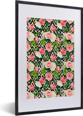 Produktbild von MuchoWow® MuchoWow® Gerahmtes Poster Blumen - Farben - Rosen 40x60 cm - Poster mit zchwarzem Bilderrahmen - Poster in Rahmen