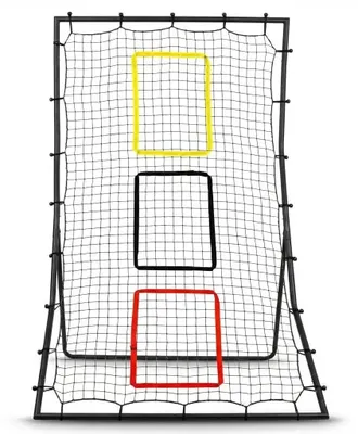 Produktbild von Softball Baseball Netz - Rebounder Trainingsnetz - 183 x 122 cm - Pitching & Fielding Trainer - 3 Zielzonen - Schwarz