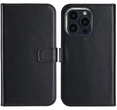 Imagen del producto de Funda de Cuero Auténtico tipo Libro para Apple iPhone 16 Pro -