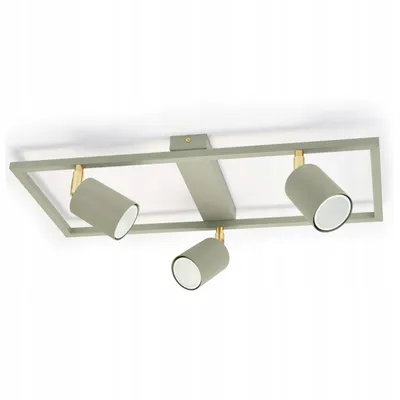 Obrázek produktu pro Luxolar LED stropní svítidlo se 3 žárovkami GU10, 15 W, zelené/zlaté – nastavitelné a otočné stropní svítidlo s rámem do obývacího pokoje, jídelny