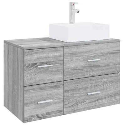Productafbeelding van vidaXL Badkamerkast set, 2 stuks, grijs Sonoma, houtfineer