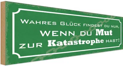 Produktbild von vianmo Holzschild 10x27 cm wahres Glück wenn du Mut hast Dekoration