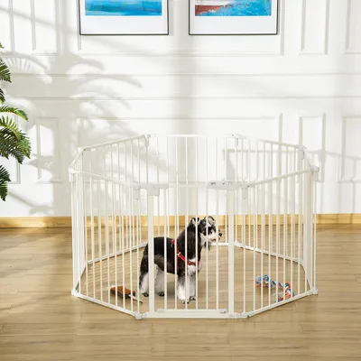 Produktbild von Hundezwinger – Welpenzwinger – Hundekennel – Hundebox – Tiergehege – Klappbar – Mit Tür – 8 Paneele, 60x76 cm