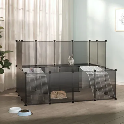 Obrázok produktu pre vidaXL Klietka pre malé zvieratá čierna 143x107x93 cm PP a oceľ