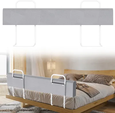 Immagine prodotto di TolleTour 180 cm Ringhiera per letto Ringhiera per culla per bambini Altezza regolabile Protezione anticaduta a 5 fori Ringhiera per letto per famiglia e culla Grigio