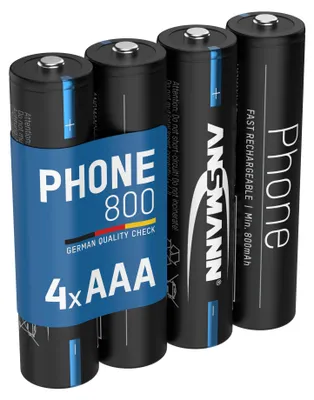 Produktbild von ANSMANN Telefon Akku AAA 800mAh 1,2V, 4 Stück, DECT