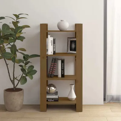 Imagen del producto de Estantería/divisor de ambientes "The Living Store", color miel, 60x35x125 cm, madera maciza de pino