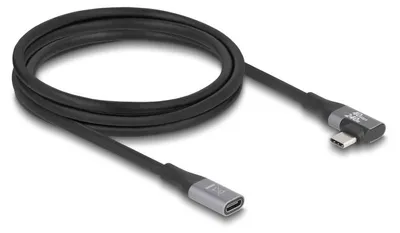 Produktbild von Delock USB 20 Gbps Verlängerungskabel gewinkelt links / rechts USB PD 3.1 Extended Power Range 240 W 2 m