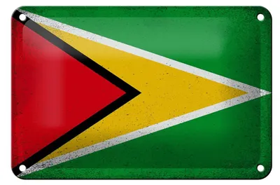 Produktbild von Blechschild Flagge Guyana 18x12cm Flag of Guyana Vintage Dekoration