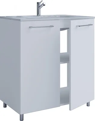 Immagine prodotto di 2 pz lavabo / lavabo armadio larghezza 80 cm / set di mobili da bagno in piedi / Badinos