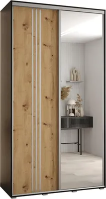 Produktbild von MEBLE KRYSPOL Davos 7 Schrank, zwei Türen - 235,2x130x45 cm - Schwarz Artisan Silber