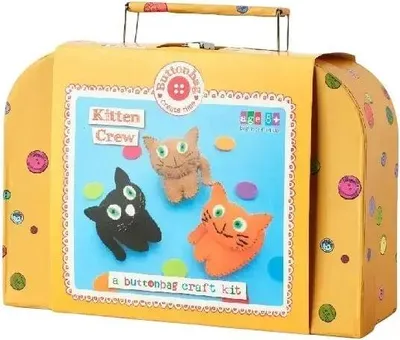Produktbild von Buttonbag Nähset Katzen Bastelset - Kreatives Hobbyset für Kinder