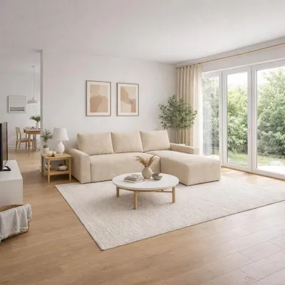 Produktbild von Ecksofa POTARO mit Schlaffunktion L-Form, Sofa mit Bettkasten, Wohnzimmersofa, Couch, Soffa, Bettsofa Elle 06 | MIPLO
