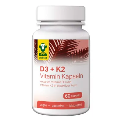 Produktbild von Vitamin D3+K2 - 60 Kapseln 27,6g