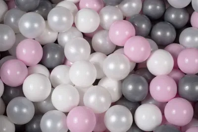 Produktbild von MeowBaby Kunststoffbällen für Bällebad 7cm, Baby Plastikbälle Spielbälle, 50 stück: Weiß/Perlmutt/Silber/Pastellrosa