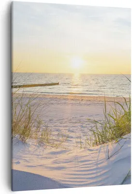 Produktbild von Bild auf Leinwand - Leinwandbild - Einteilig - Düne Strand Meer - 50x70cm - Wand Bild - Wanddeko - Wandbilder - Leinwanddruck - Kunstdruck - Wanddekoration - Leinwand bilder - Wandbild - PA50x70-3989