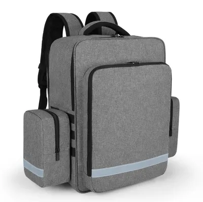 Productafbeelding van Noodrugzak, EHBO-kit, lege reddingsrugzak, grijs, 34x20x46 cm, nylon