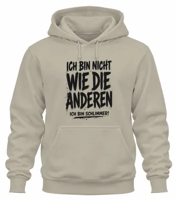 Produktbild von Ich bin nicht wie die anderen Ich bin Statement Sarkasmus Hoodie Kapuzenpullover, Natur, XL
