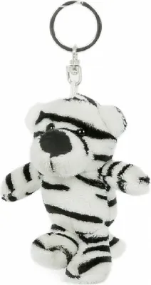 Produktbild von Schlüsselanhänger Tiger, weiß, aus Plüsch, Tier Tiere, Raubkatze