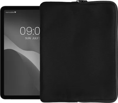 Produktbild von kwmobile Schutzhülle aus Canvas kompatibel mit 12,4"-12,9" Tablet Hülle - Canvashülle für Tablet mit Reißverschluss - Schwarz