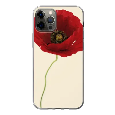 Produktbild von MuchoWow® Handyhülle Schutzhülle Hülle für iPhone 12 Pro Nahaufnahme einer roten Mohnblume Silikon Softcase Handy Hülle - Abdeckung