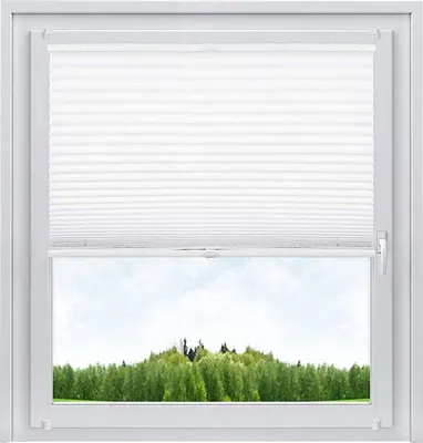 Produktbild von Plissee ohne Bohren mit Crushed-Optik | Weiß | 70x200 cm