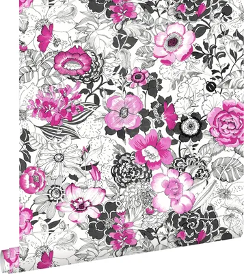 Obrázek produktu pro ESTAhome tapety květiny růžové a černé 53 cm x 10,05 m