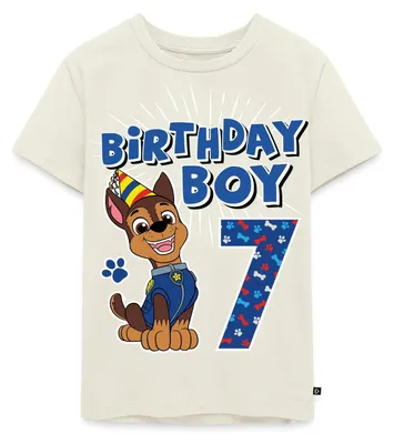 Produktbild von Spreadshirt Paw Patrol Geschenk 7 Jahre Alt 7. Geburtstag Chase Kinder Premium T-Shirt, 134/140 (8 Jahre), Naturweiß
