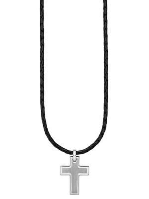 Obrázek produktu pro Geflochtene Lederkette Kreuz Anhänger s.Oliver Jewelry Modell:2015064