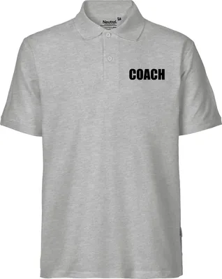 Produktbild von Huuraa Herren Polo Shirt Coach Training XL Sport Grey Bio Baumwolle Fairtrade Poloshirt Geschenkidee