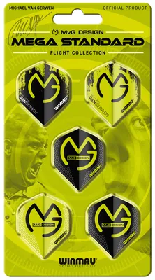 Produktbild von S.D. Winmau Mega Standard Flight Michael van Gerwen (MvG) 5 Satz á 3 Stück Hellgrün