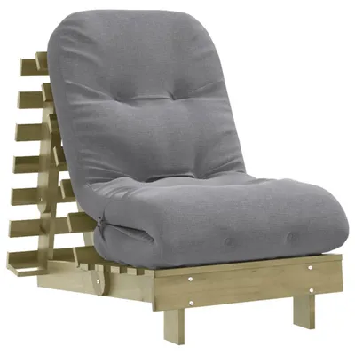 Immagine prodotto di Divano Letto Futon con Materasso 60x206x11cm Pino Impregnato