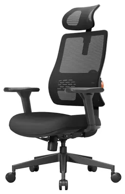 Obrázek produktu pro Ergonomická kancelářská židle - MAGICH003 - Automaticky se přizpůsobující opěradlo - Adaptivní bederní opěrka - Nastavitelná opěrka hlavy - Nastavitelná výška - Otočná s kolečky - Černá