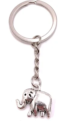 Produktbild von Onwomania Schlüsselanhänger Elefant Zoo Afrikanisches Tier silber Metall Anhänger Charm