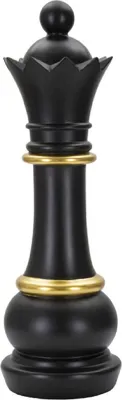 Image de Mauro Ferretti pièce d'échecs dame Ø15x50 cm noir or