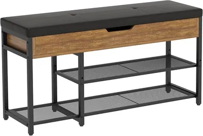 Imagen del producto de Zapatero con asiento, 2 rejillas ajustables, 96 cm