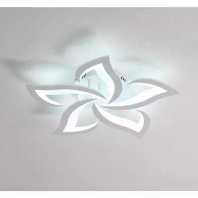 Produktbild von LED-Deckenleuchte, moderne Deckenleuchte 60 W 4500 lm, moderne Blütenblatt-Deckenleuchte für Wohnzimmer, Küche, Badezimmer, Schlafzimmer, Esszimmer (kaltweiß 6000 K, Durchmesser 60 cm)